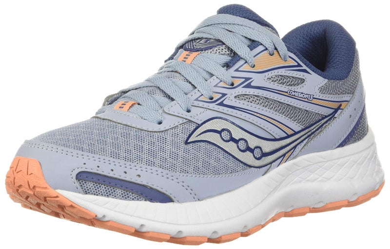 Saucony womens Cohesion 13 Running Shoe, Alloy/Coral/Sky, 8.5 US - Image 1